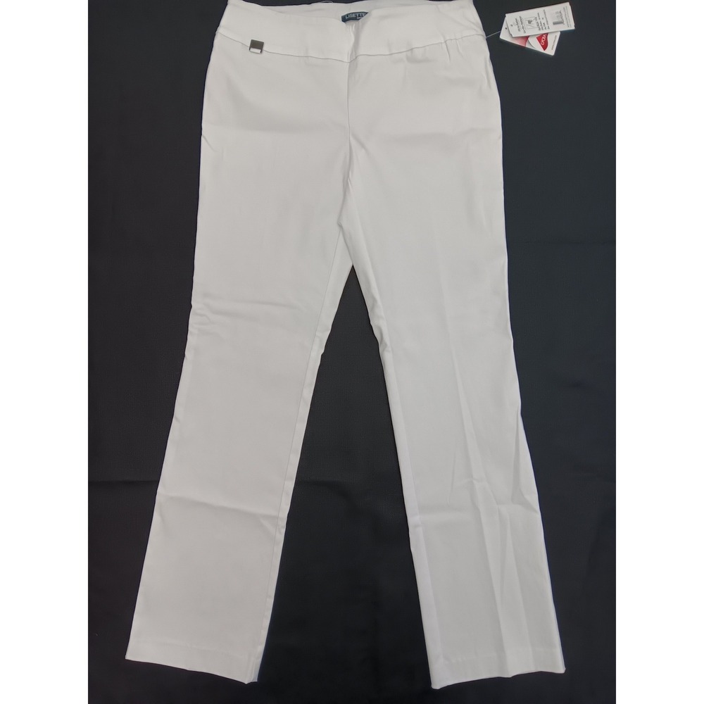 Lisette L Montreal Womens White Straight Leg Pull On Pants Style Size 12 NEW